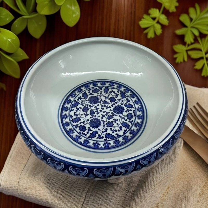 DP-A40青花缠枝莲水浅缸/仅有一件