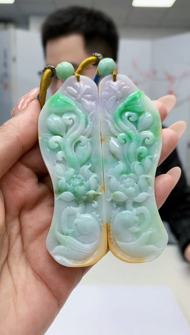 【闪购商品】定制翡翠未镶嵌5153MM-毛货挂件63