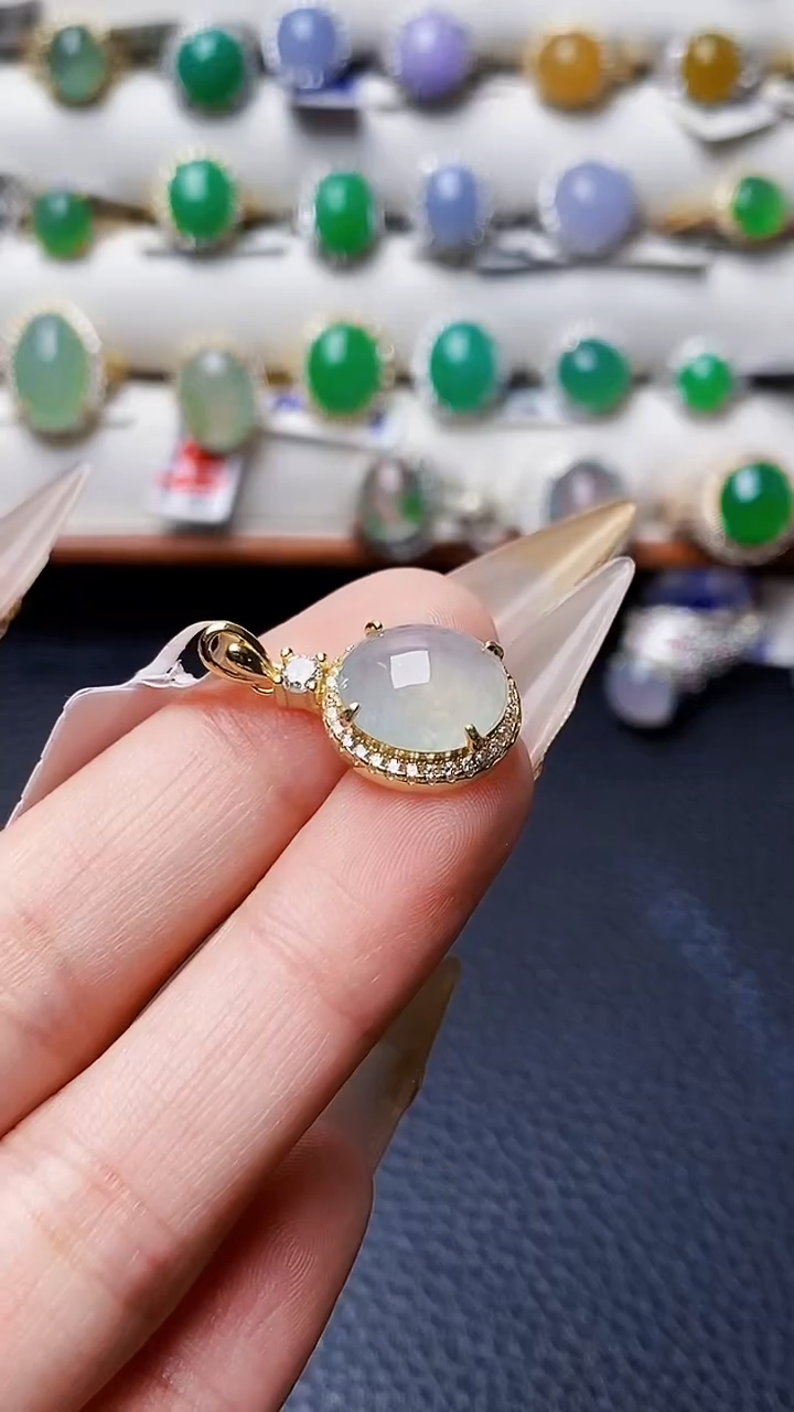 银S925镶嵌戒指翡翠4487