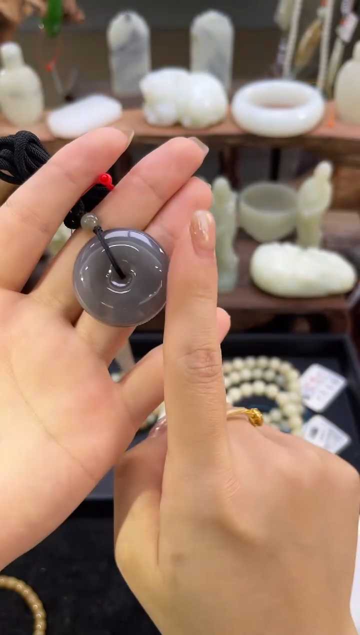 【闪购商品】和田玉吊坠未镶嵌青海烟紫 平安扣9003455