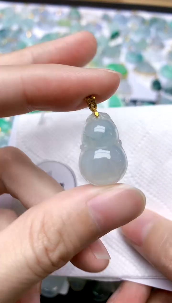 颈饰银S925镶嵌翡翠天然A货翡翠