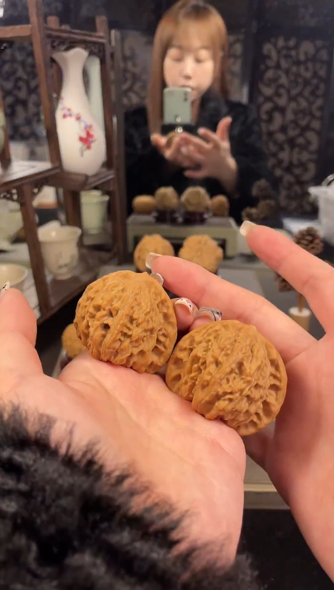 【闪购商品】文玩核桃把件盘龙虎头47尺-68