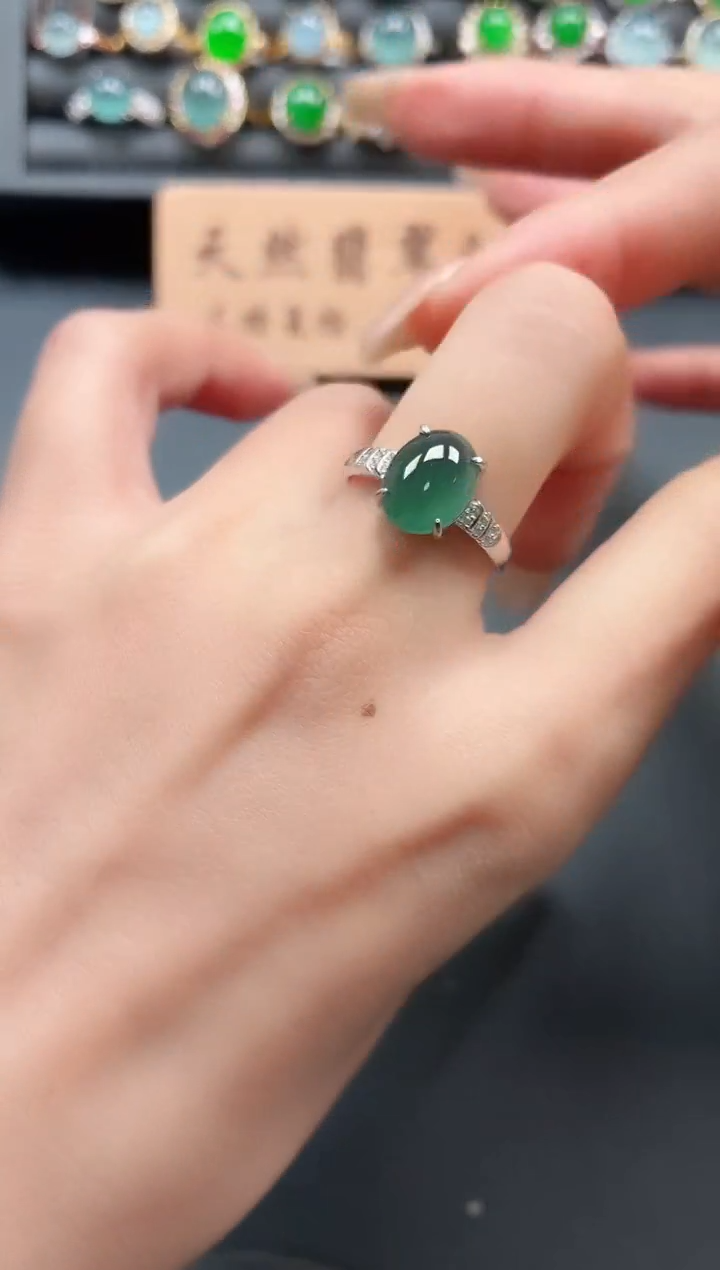 银S925镶嵌戒指翡翠1111