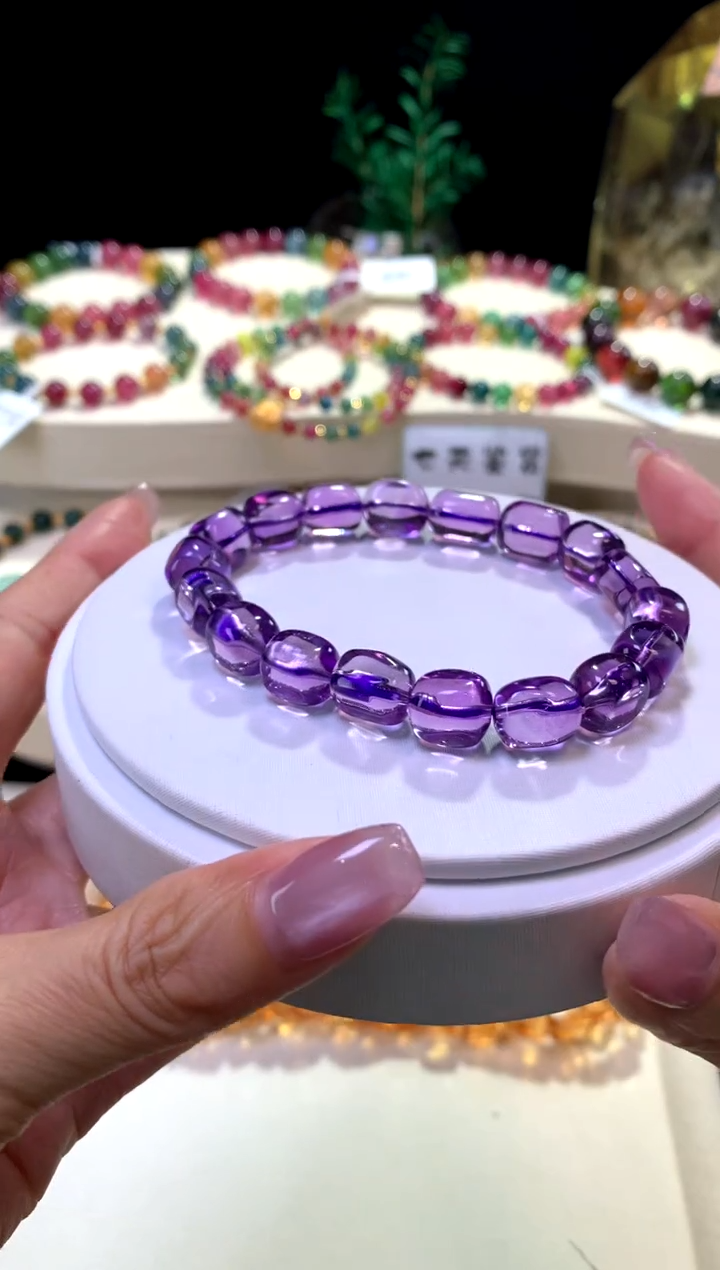 【闪购商品】紫晶手链未镶嵌【梦源珠宝】天然水晶单圈手链