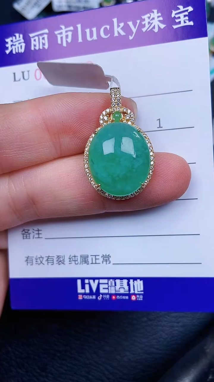 颈饰银S925镶嵌翡翠20883