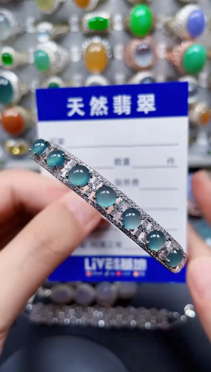 颈饰银S925镶嵌翡翠175