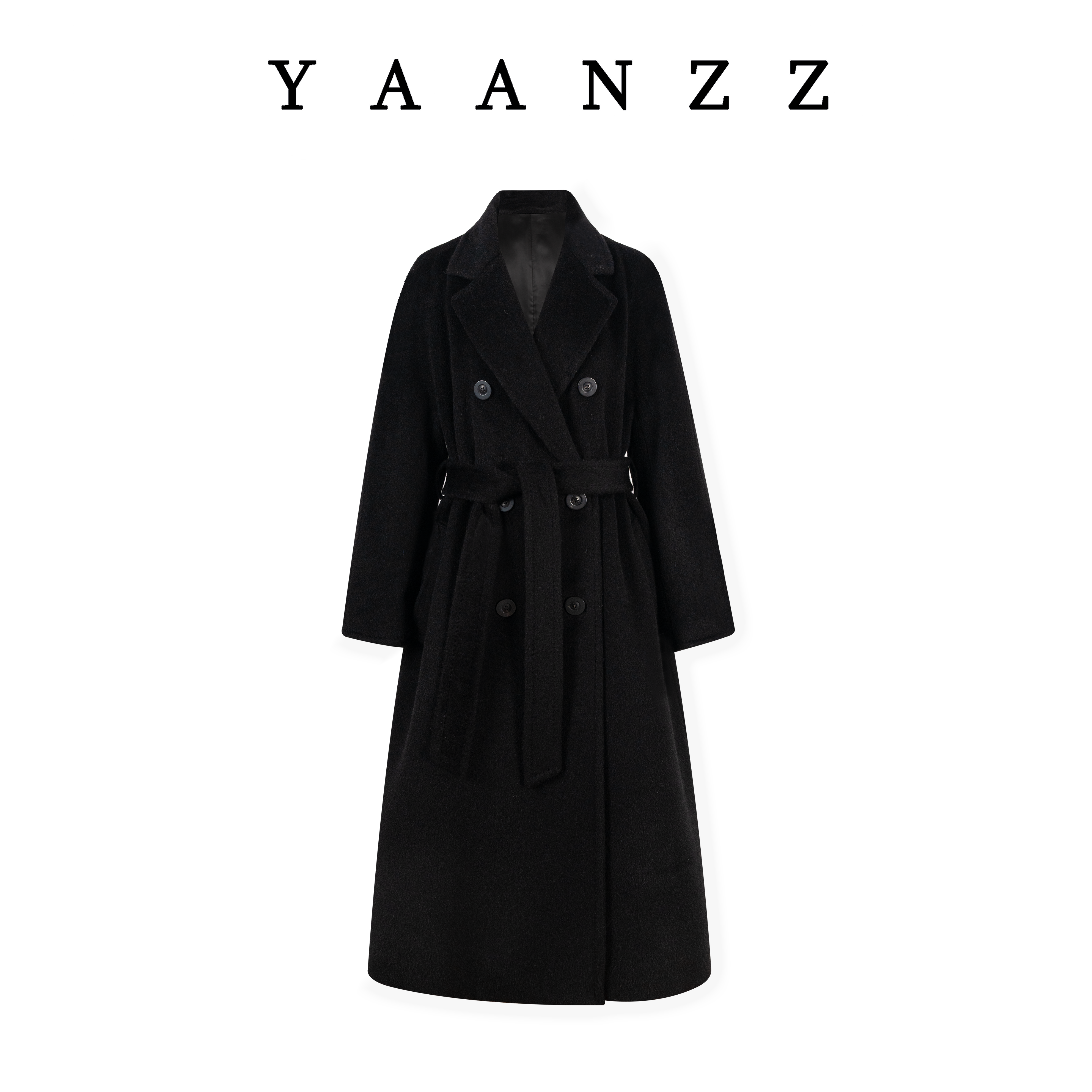 101801  YAANZZ 苏力羊驼毛铜氨丝里布高端女士长款大衣6899905