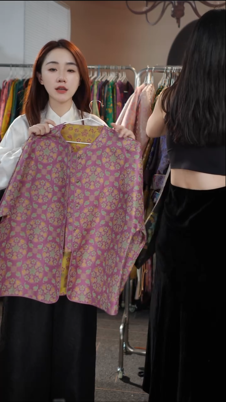 紫金双面穿开衫    