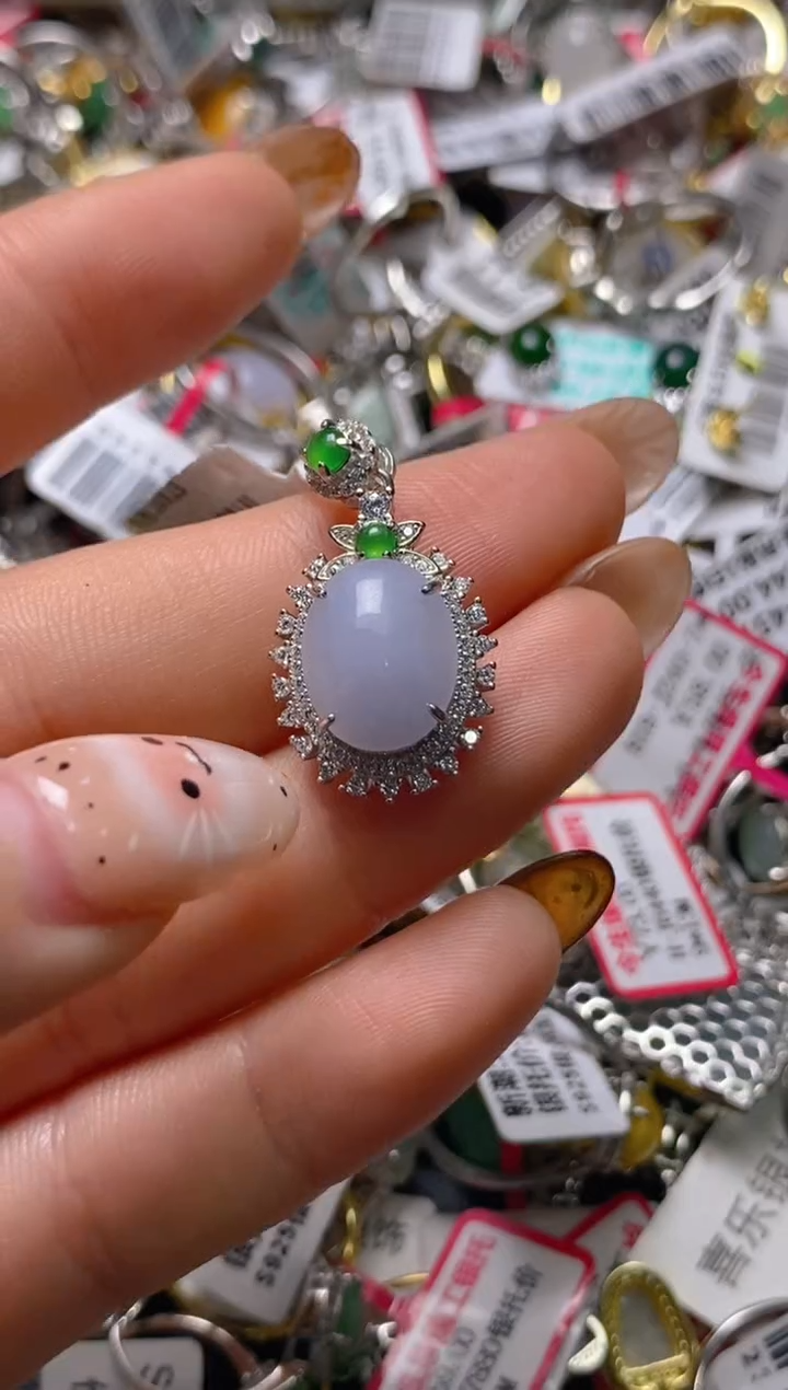银S925镶嵌戒指翡翠百内无证书