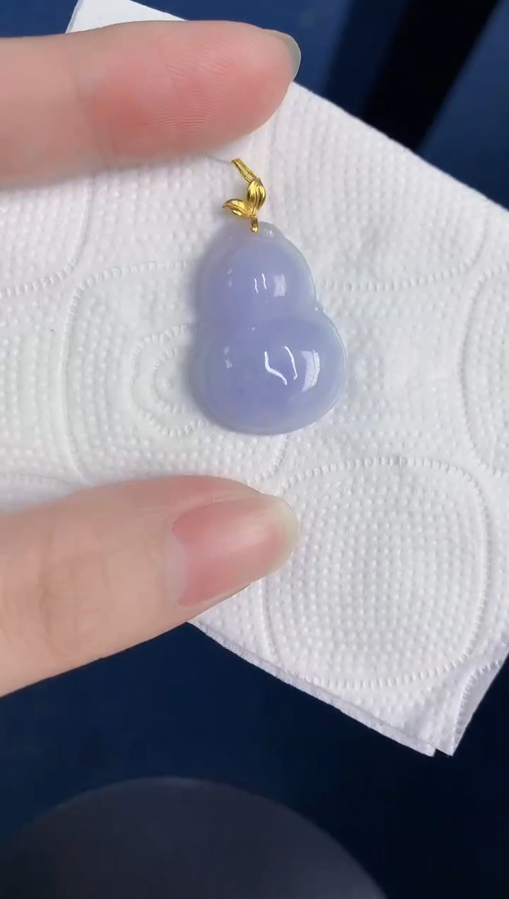 颈饰18K金镶嵌翡翠天然翡翠缅甸A货