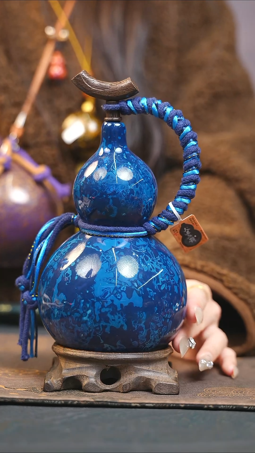 【闪购商品】XF230漆艺酒葫芦不包手串及旋转底座