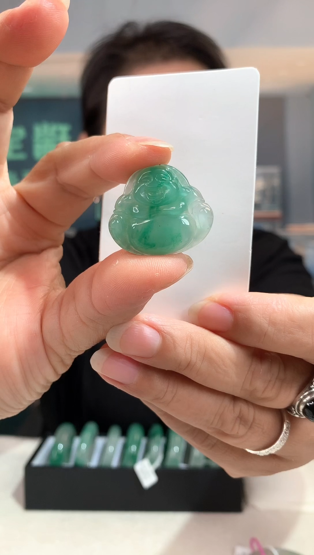 未镶嵌吊坠石英质玉（非洲翠）精品非洲翠吊坠佛公