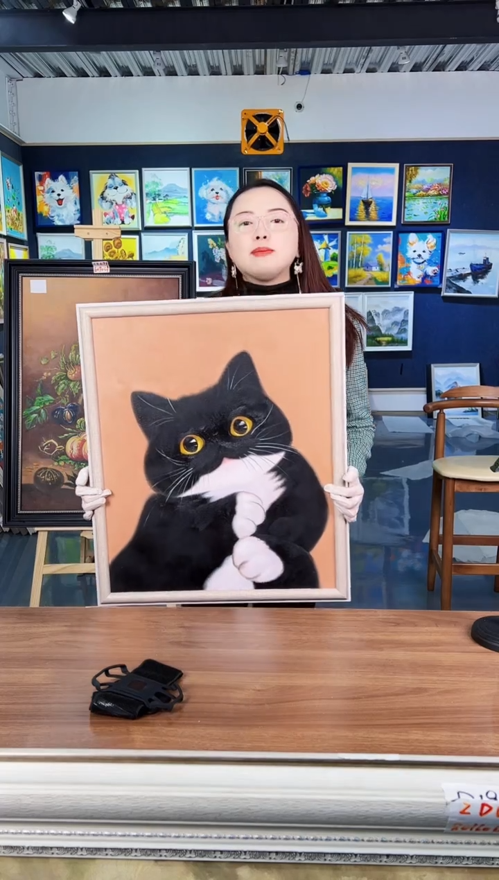 【闪购商品】油画3号 50*60 猫-手绘油画