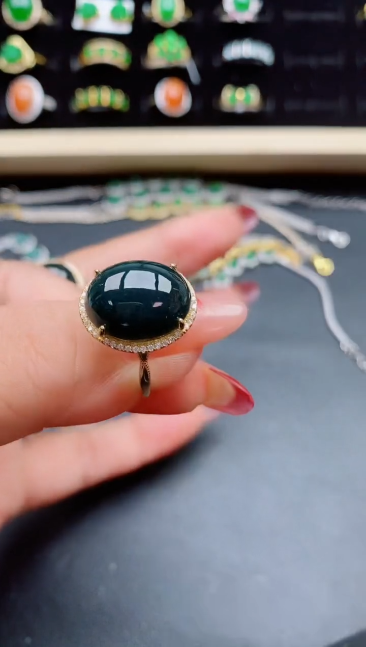 【闪购商品】翡翠戒指银S925镶嵌232132