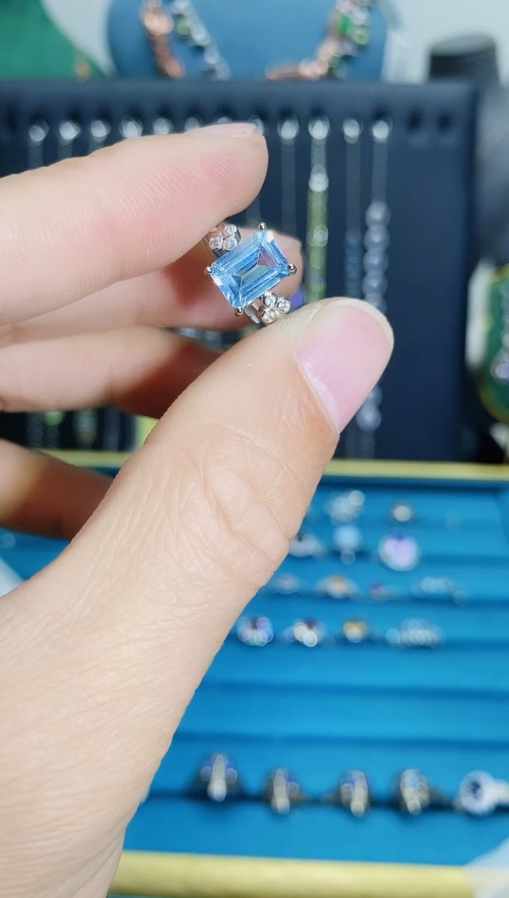 【闪购商品】托帕石戒指银S925镶嵌1121