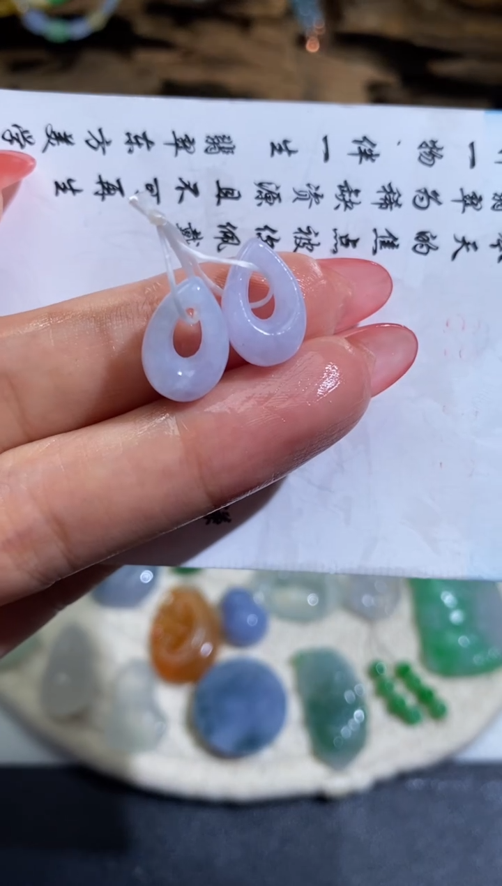 翡翠未镶嵌耳饰天然A货未翡翠镶嵌