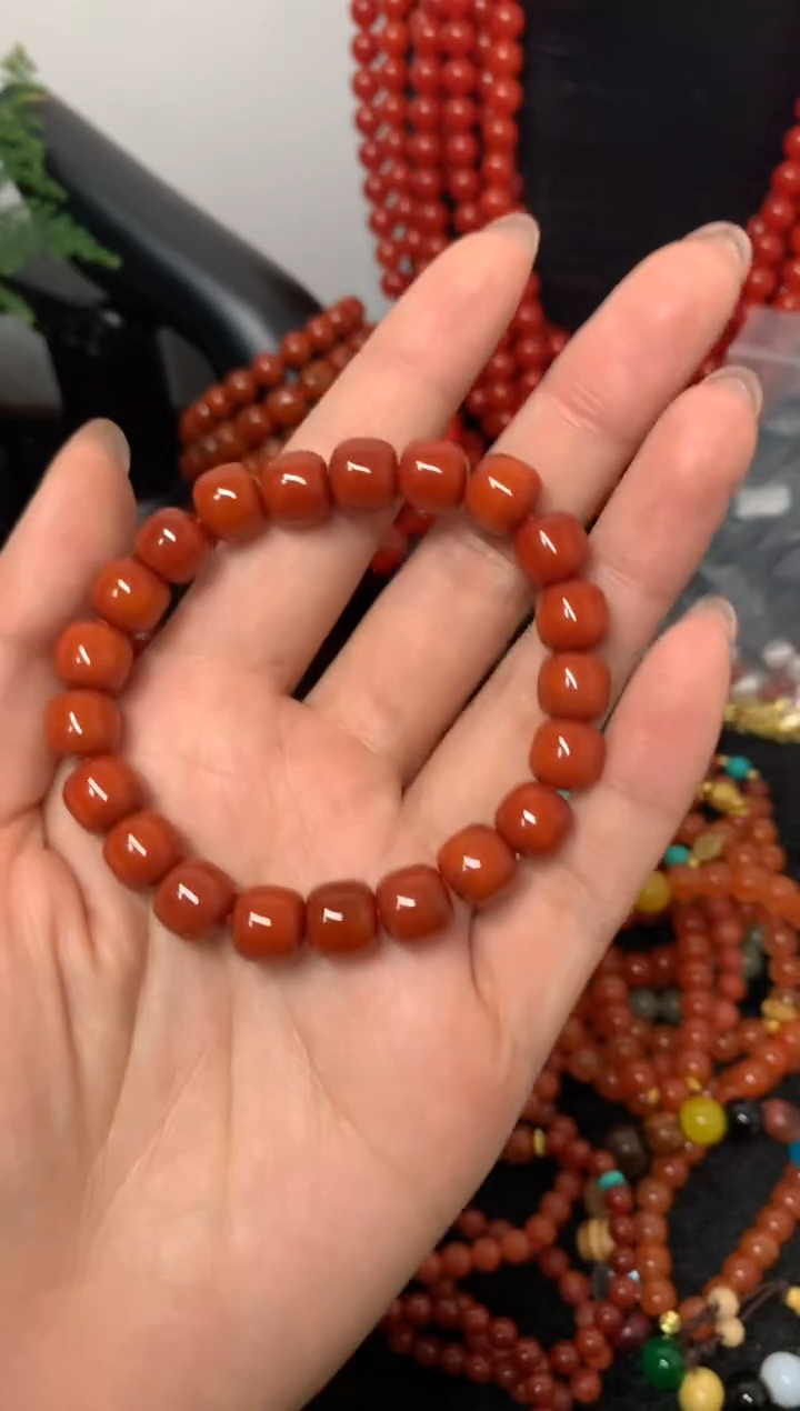 未镶嵌南红玛瑙手串南红手串满色满肉老型珠手串