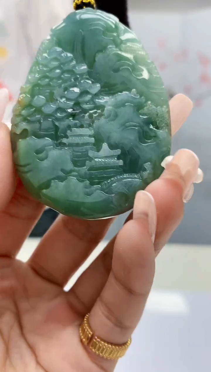 【闪购商品】定制翡翠未镶嵌5028lr-毛货挂件157