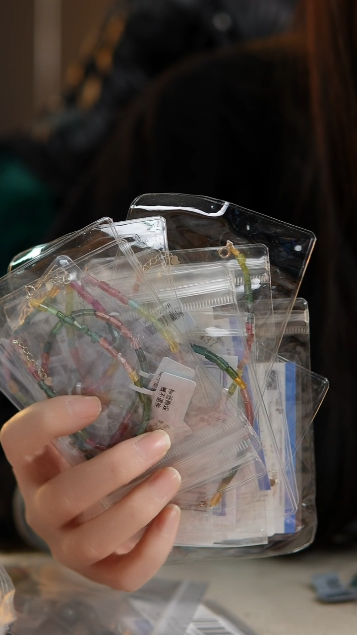 银S925镶嵌手链碧玺D26单圈碧玺