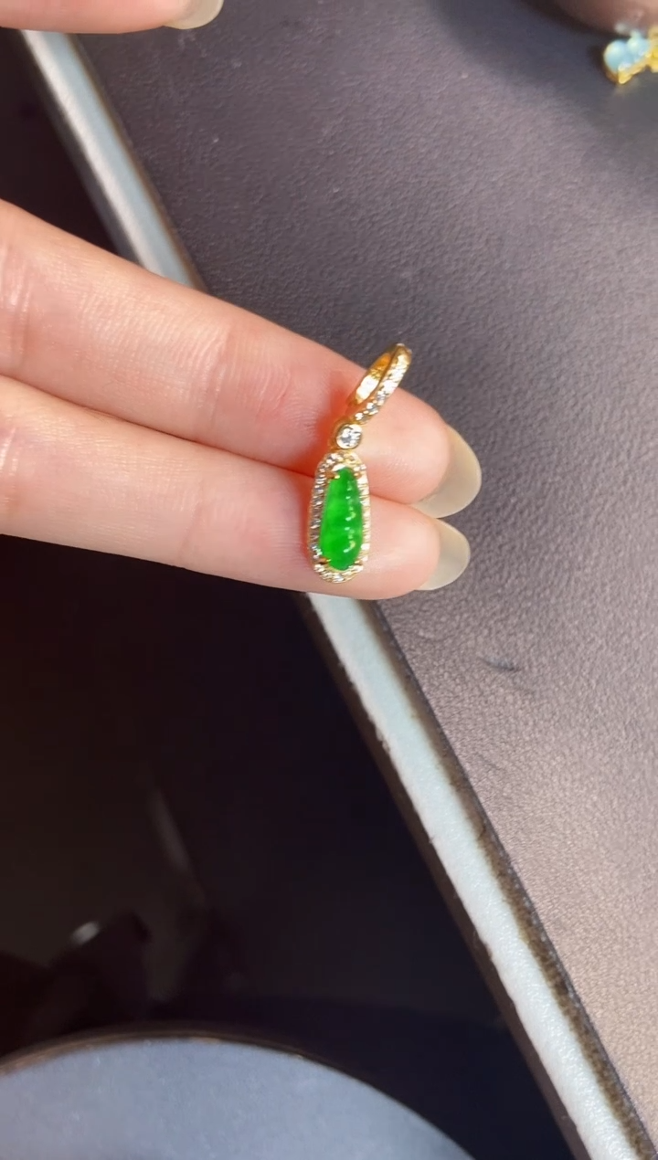 吊坠(不含链)银S925镶嵌翡翠1