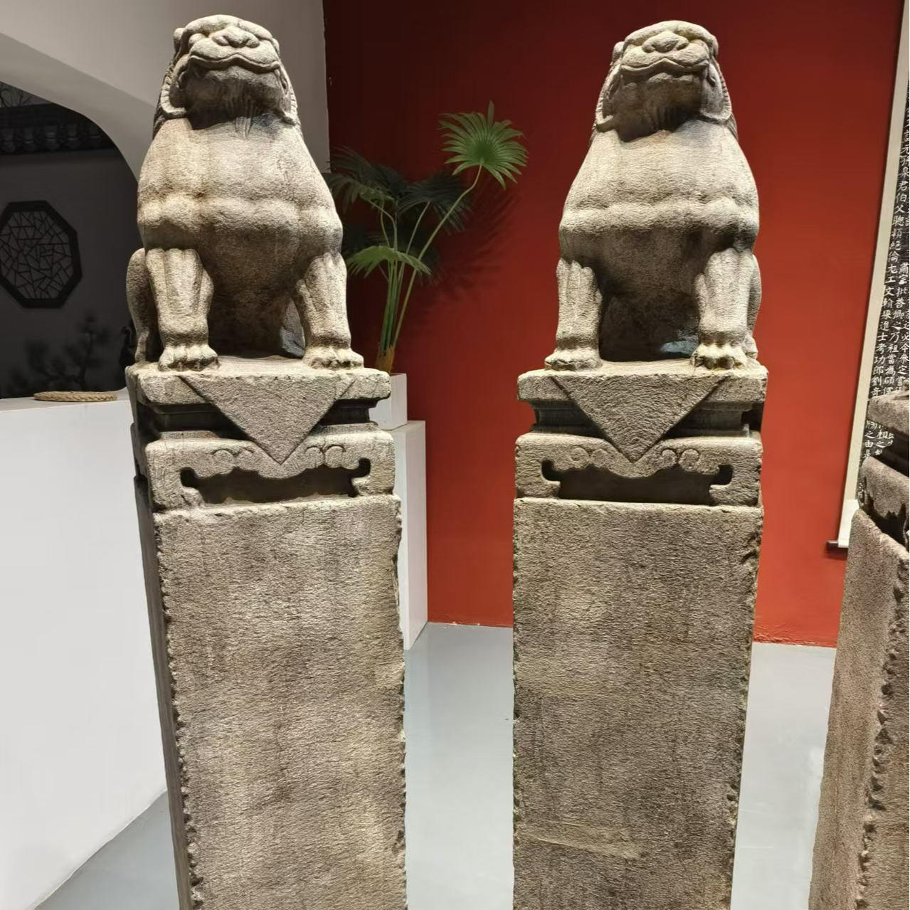 青石石墩拴马桩一对庭院摆件石雕工艺高一米七三包邮不包卸车