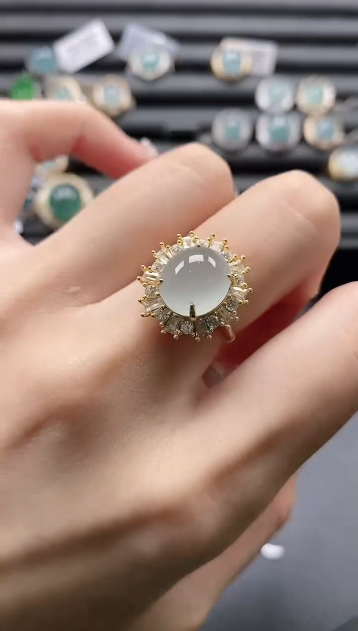 【闪购商品】翡翠戒指银S925镶嵌1111