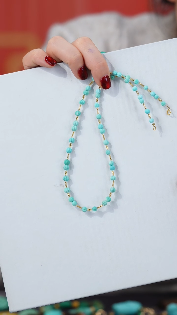 【闪购商品】绿松石项链18K金镶嵌1