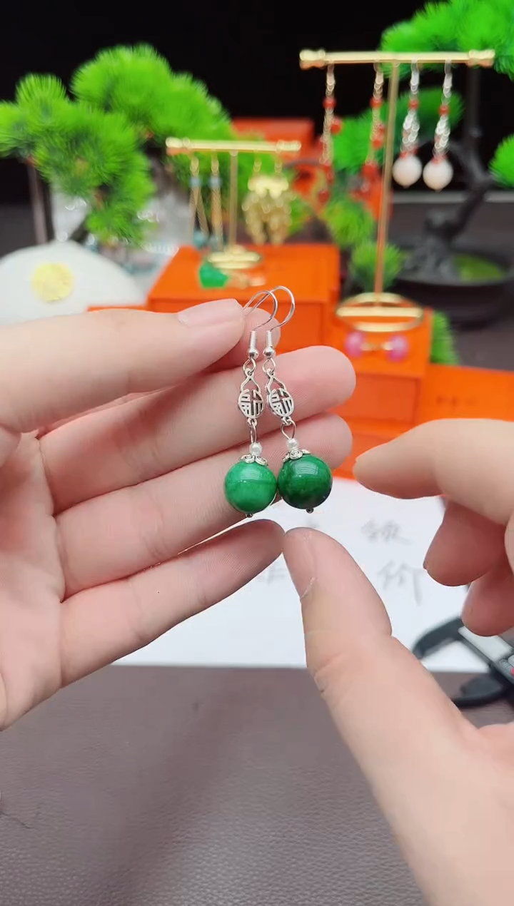 【闪购商品】玛瑙/玉髓耳钉银S925镶嵌308000