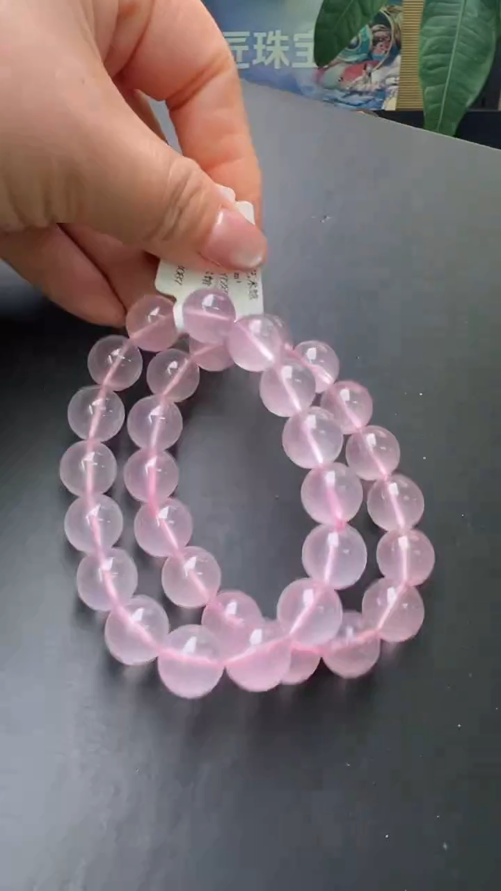 【闪购商品】水晶手串未镶嵌粉水晶手串13m+多样性发一X27056