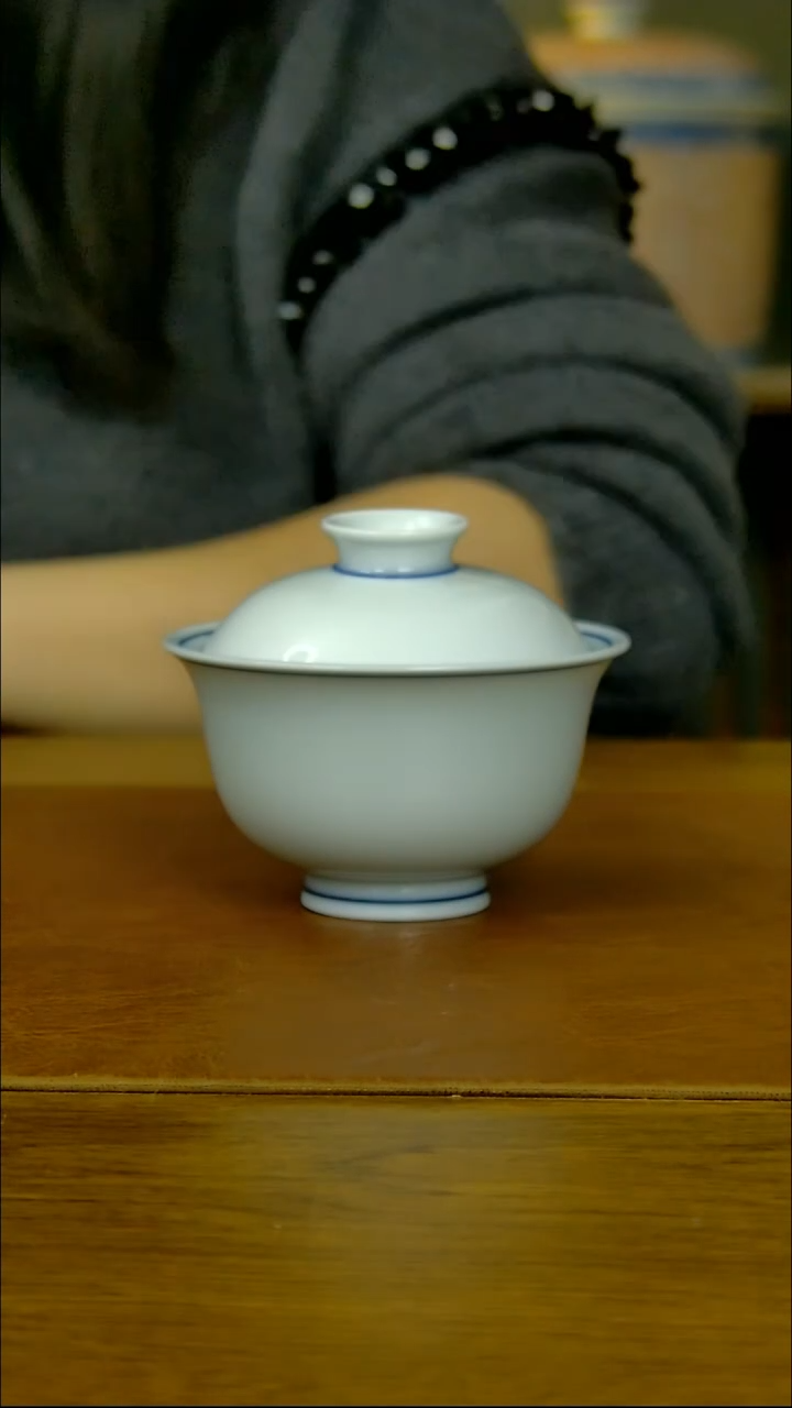 【闪购商品】白胎两才盖碗（柴窑）