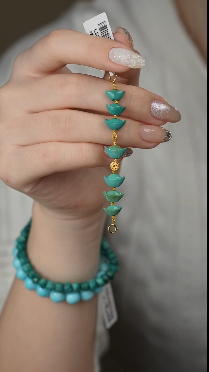 【闪购商品】绿松石延长链18K金镶嵌M09（多样性发一件）