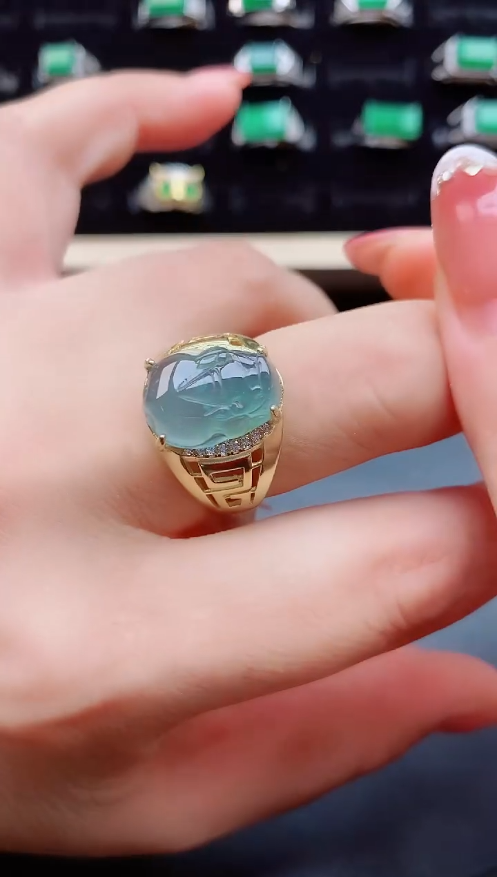 【闪购商品】翡翠戒指银S925镶嵌12121