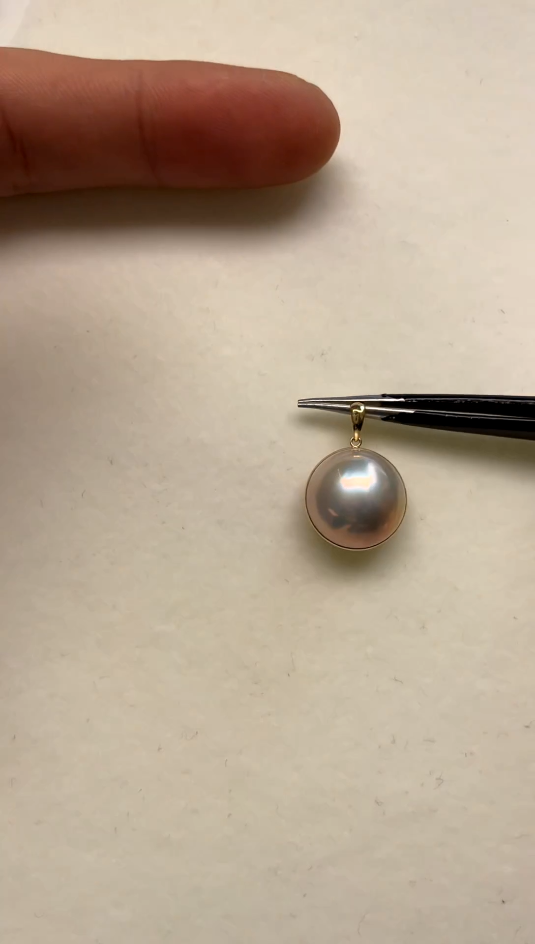 18K金镶嵌颈饰拼合珍珠（马贝珠）13-14