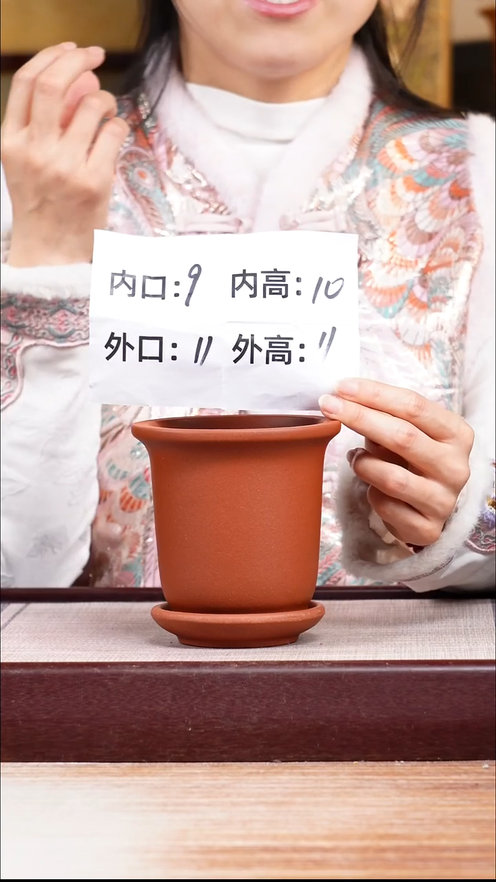 紫砂花盆新款清水泥素面迷你小金钟一只带托