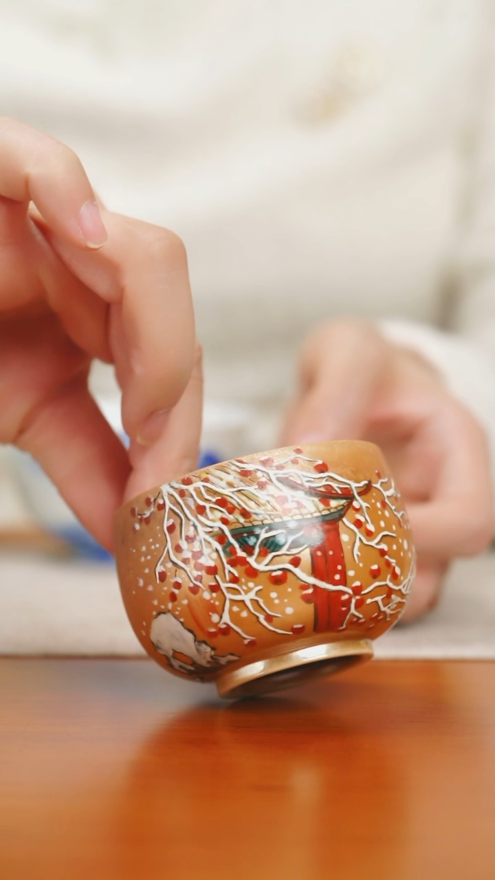 【闪购商品】景德镇正春堂雪景小亭杯