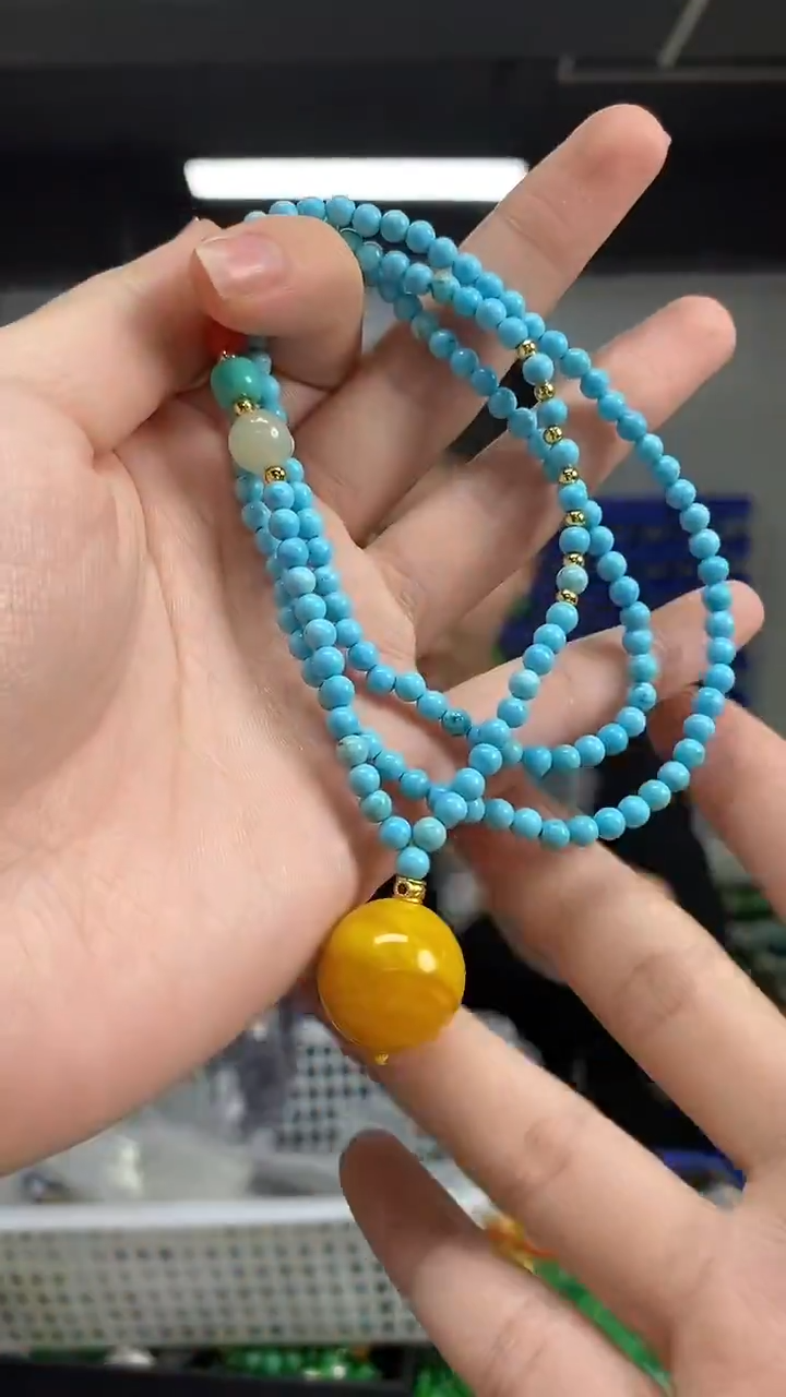 蜜蜡颈饰未镶嵌多样性发其一颜色微差