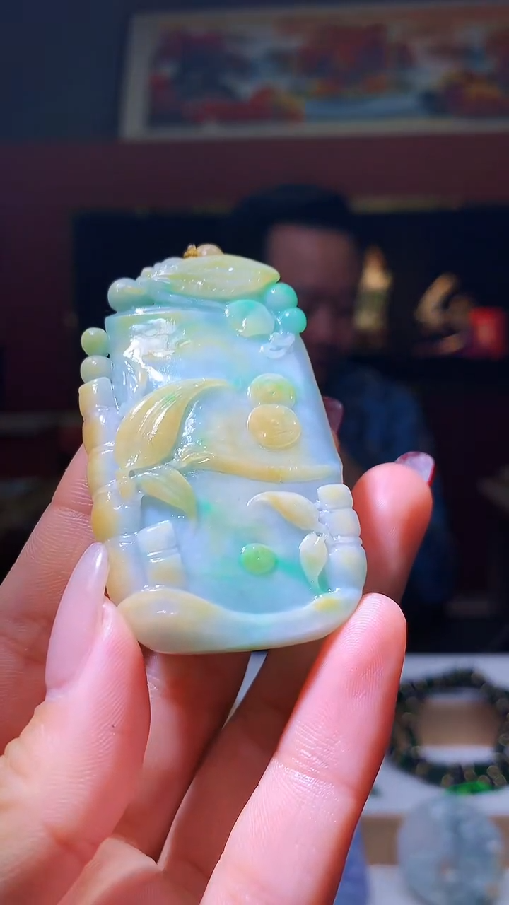 【闪购商品】定制翡翠未镶嵌1034hm-毛货挂件28