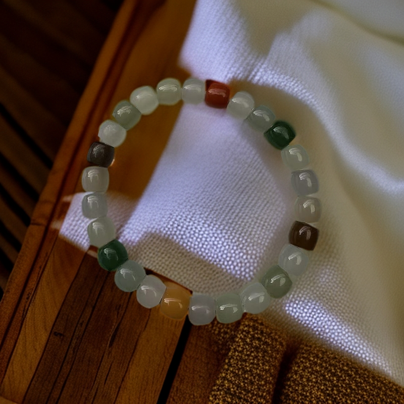 多宝手串直切设计8mm国风玉石手作