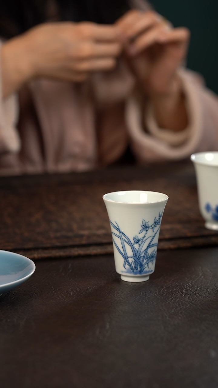 【闪购商品】杯694号HLX陶瓷兰花闻香杯 随机