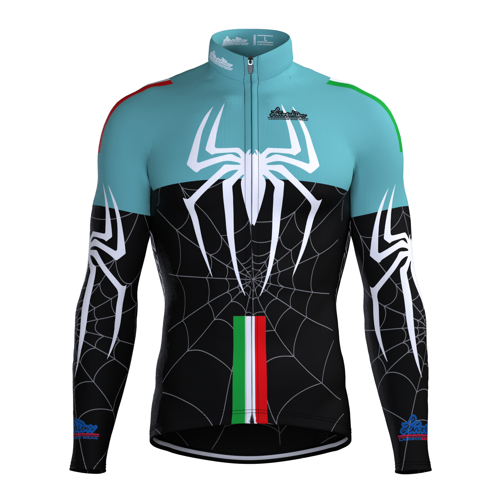 LairschDan加绒骑行服秋冬保暖透气个性蛛网图案骑行爱好者装备