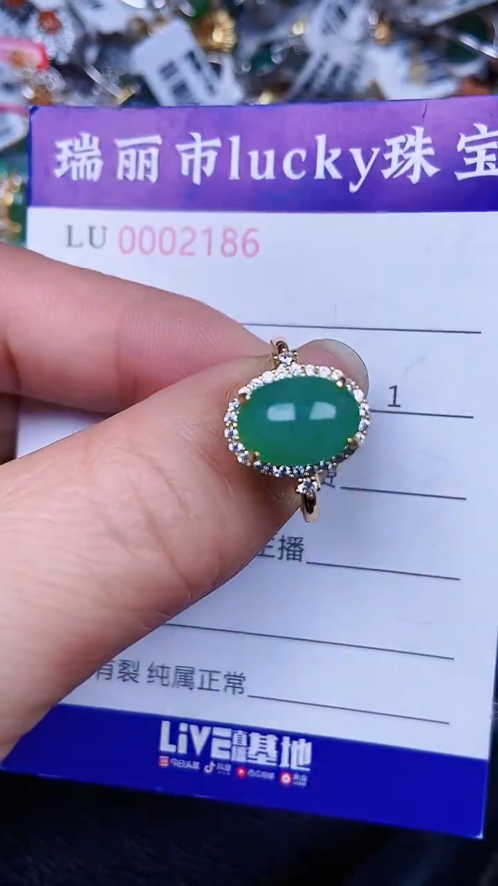 颈饰银S925镶嵌翡翠2186