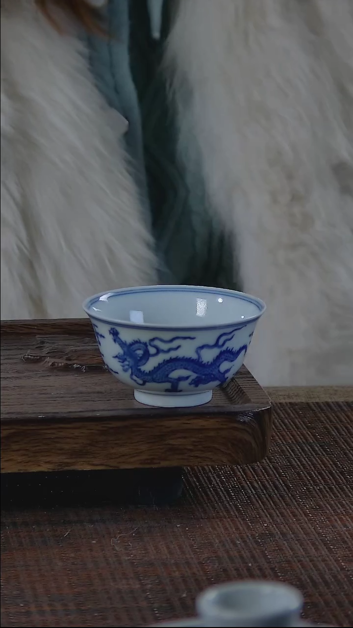 【闪购商品】折葵非器手工手绘双龙撇口杯