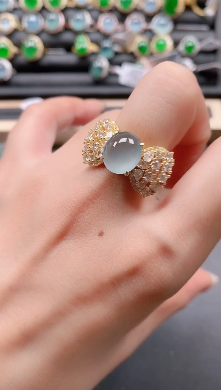 银S925镶嵌戒指翡翠11111