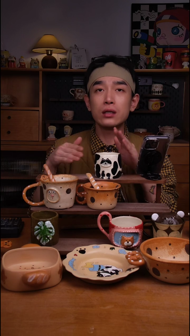 杯子陶景德镇可爱设计师款陶瓷