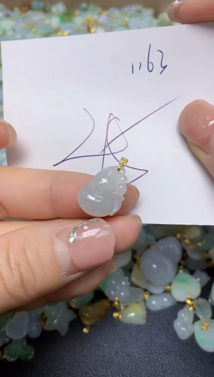 【闪购商品】翡翠挂件18K金镶嵌 天然翡翠A货