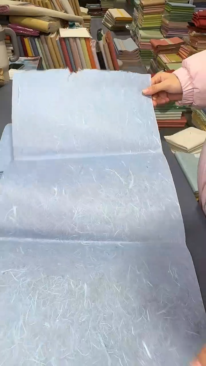 纯手工30*60cm50张湖蓝色珍金雁楮清水云龙