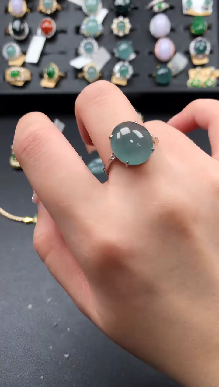 【闪购商品】翡翠戒指银S925镶嵌5214