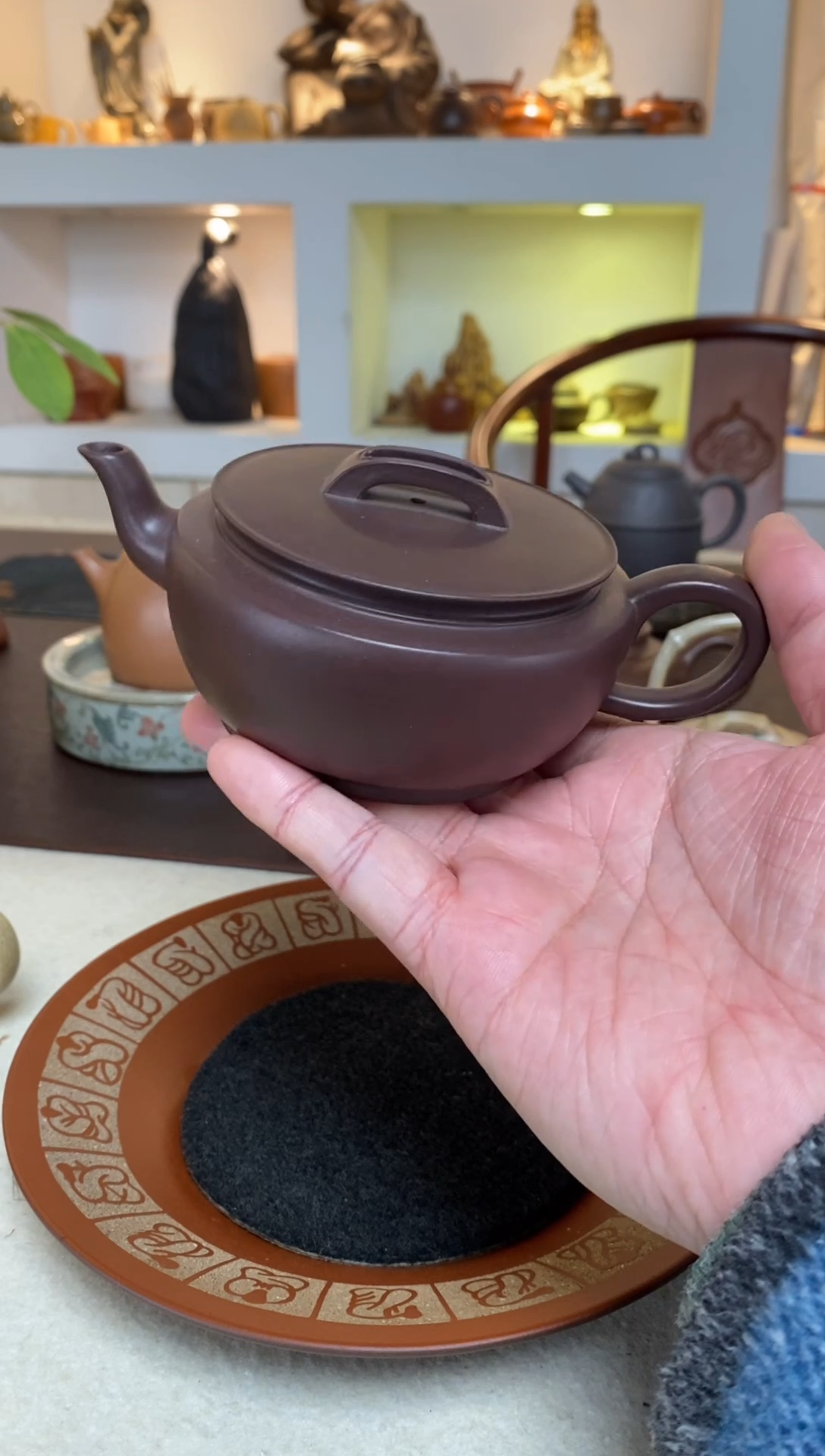 【闪购商品】紫砂茶壶镜瓦 老紫泥    