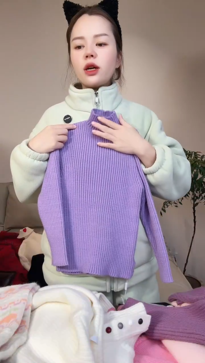 糖****贝五色打底浅紫色140一件