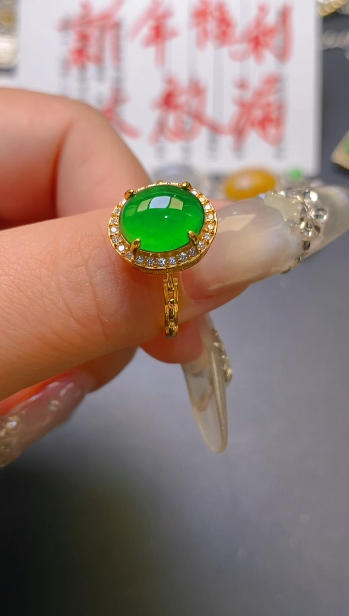 【闪购商品】翡翠耳饰银S925镶嵌天然A货翡翠1